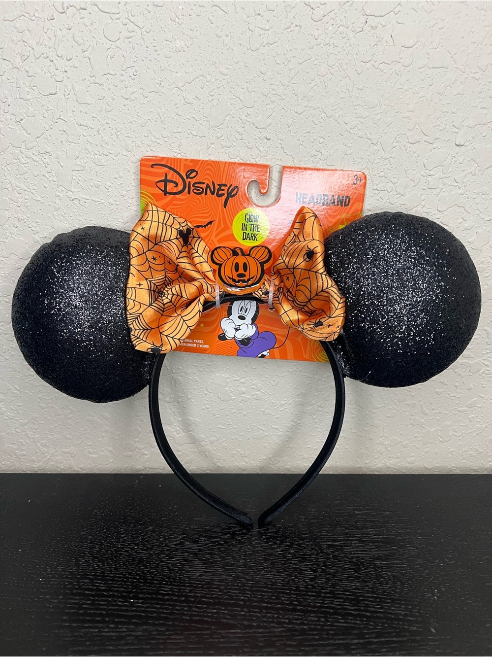 NEW Disney Halloween Minnie Mouse Ears Headband Glow in the Dark